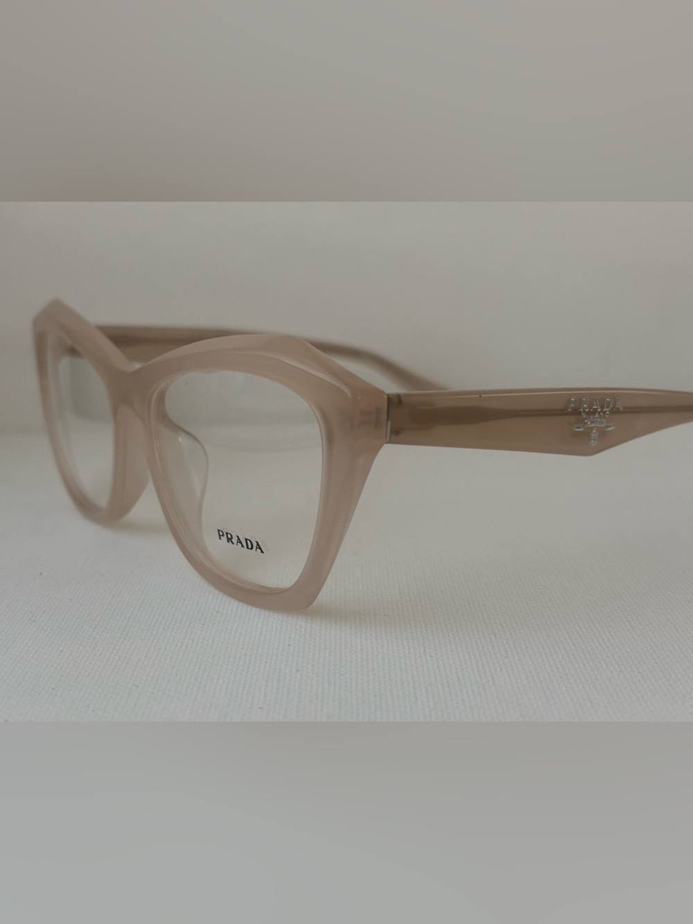 Prada Women's Translucent Nude Square Optical Glasses